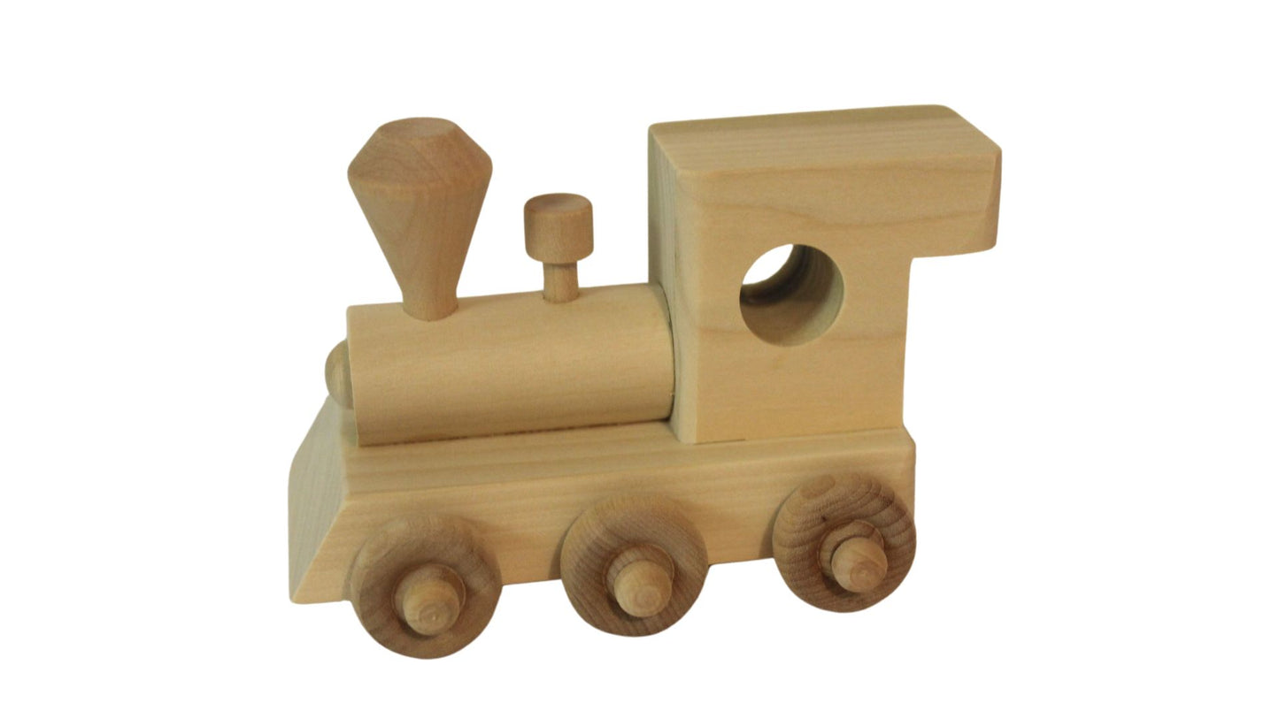 Personalized Wood Toy Train with Engine, Three Cars, and Caboose to Spell a Child's Name