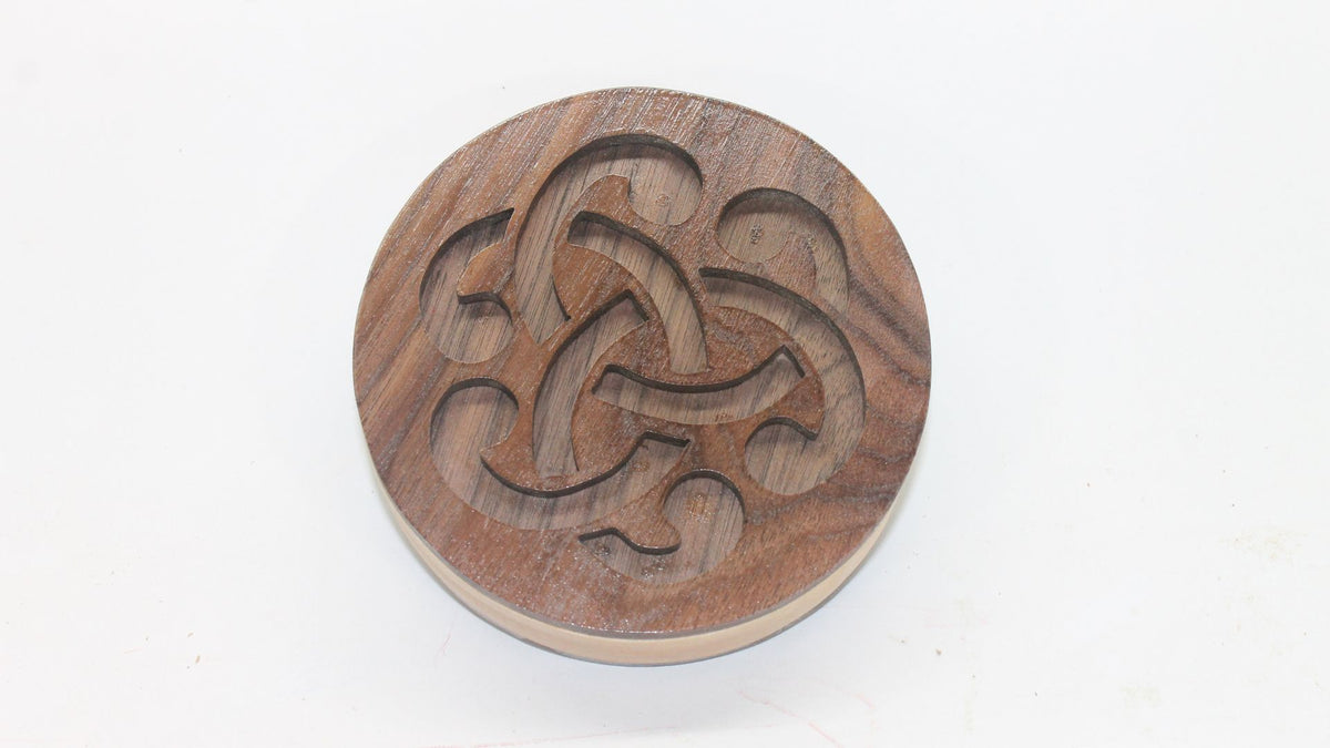 Celtic knot design top, wood jewelry or keepsake box