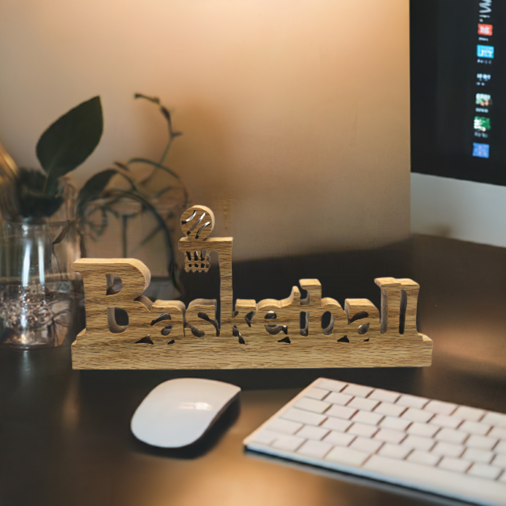 Basketball desk, credenza or mantel sign