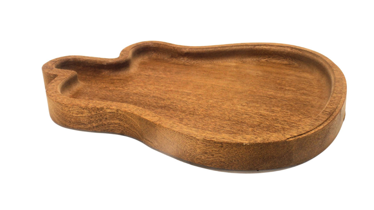 Guitar-shaped catchall, oak