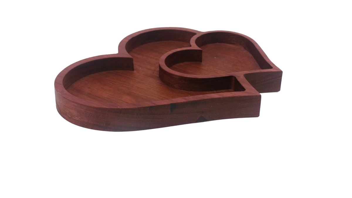 Purpleheart Double-heart Catchall Tray