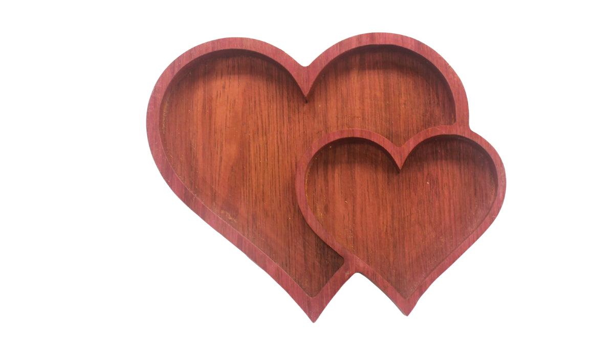 Purpleheart Double-heart Catchall Tray