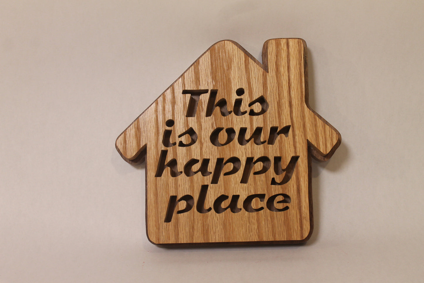 This is our happy place handcrafted house-shaped decoration