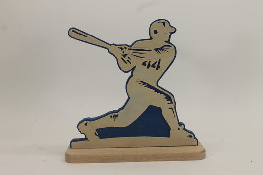 Baseball player plaque for desk or shelf
