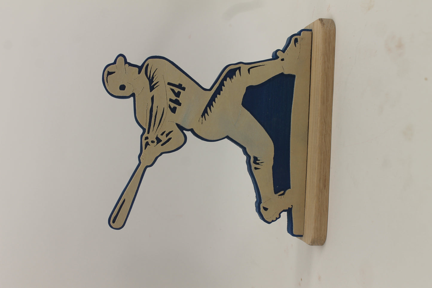 Baseball player plaque for desk or shelf