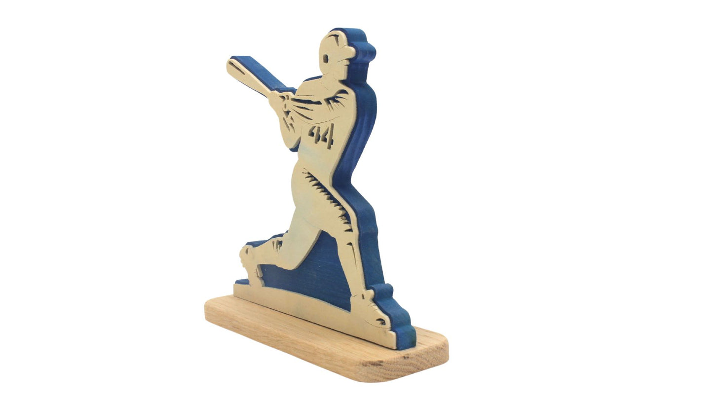 Baseball player plaque for desk or shelf