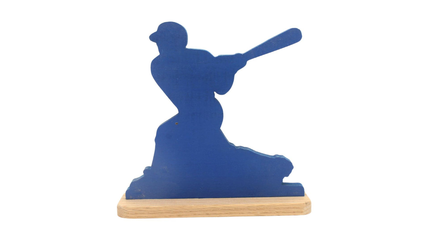 Baseball player plaque for desk or shelf