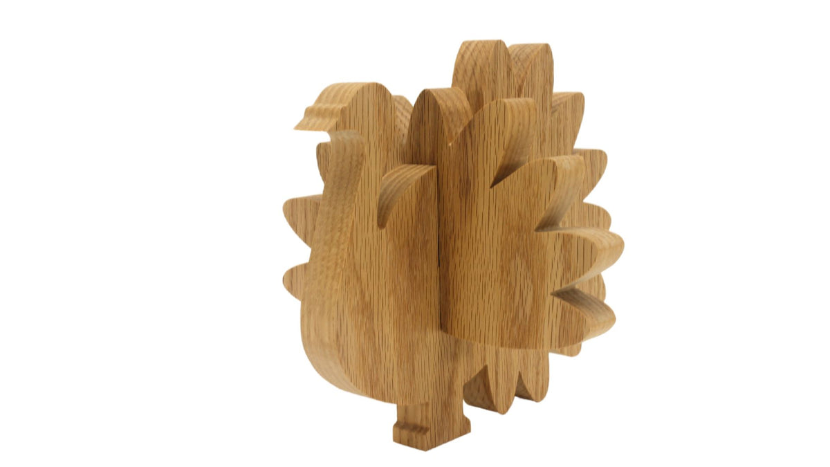 Turkey Centerpiece Handcrafted From Solid Oak