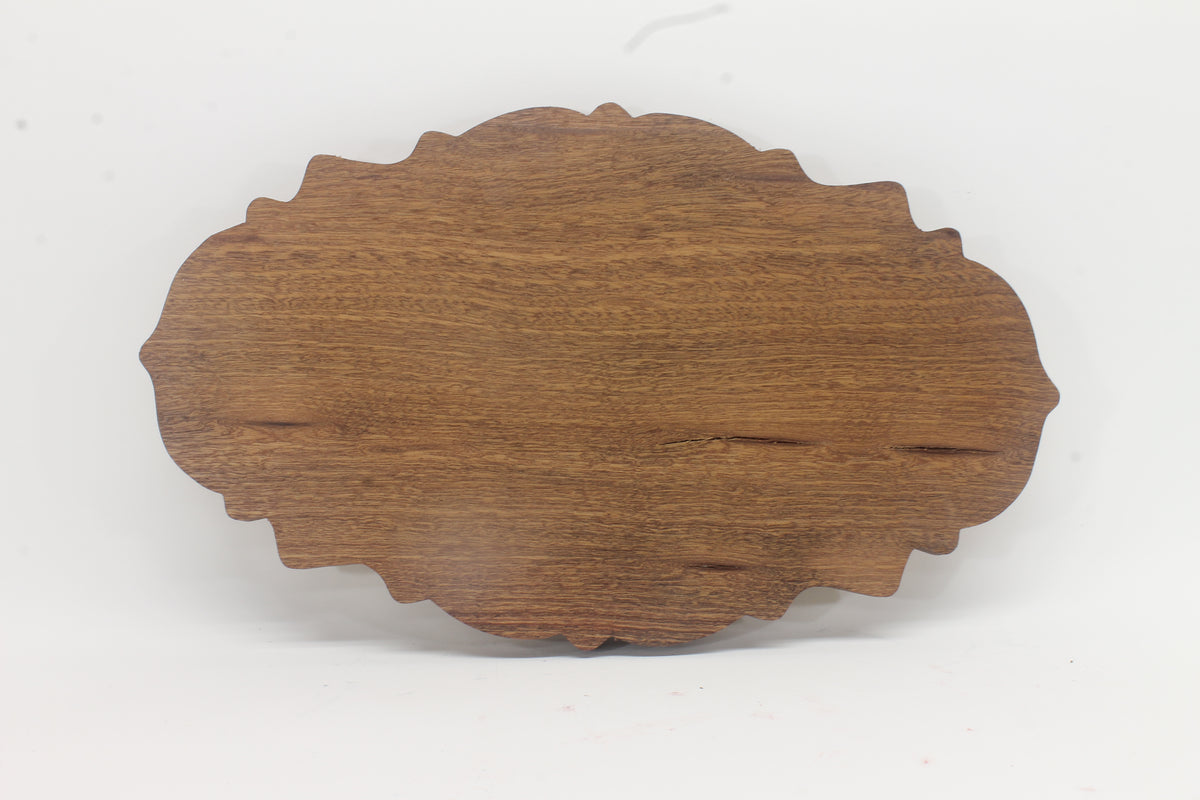 Welcome to Our Home Sign - Scroll Saw Cut Oak & Sapele Wood - 13 3/4" x 8 1/4"