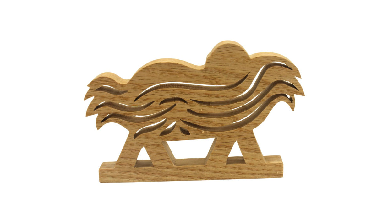 Large three piece nativity scene: Jesus in a manger, Mary, and Joseph