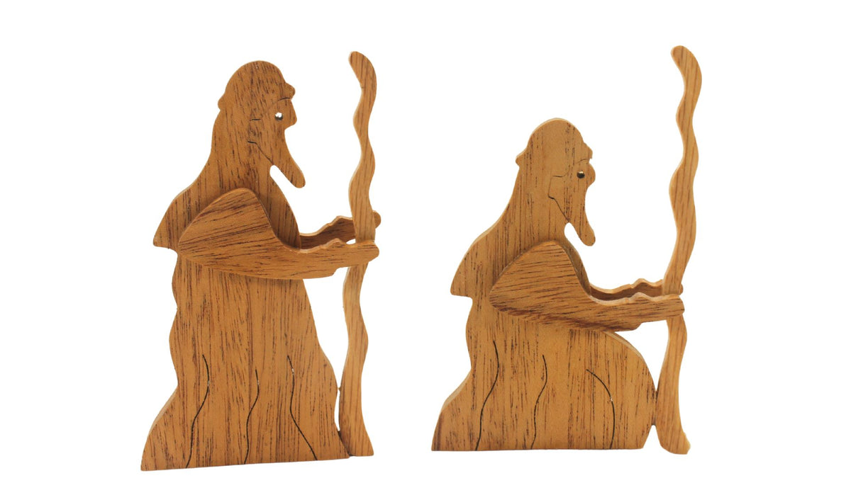 Nativity set with barn and figures. Mary, Joseph, baby Jesus in a manger. Includes angel, shepherds, three kings, sheep, camel, donkey, cow