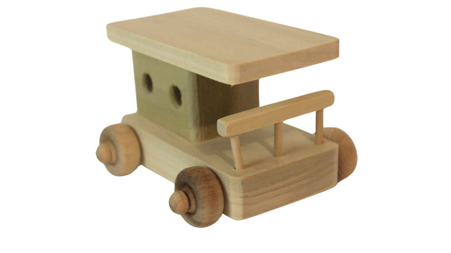 Personalized Wood Toy Train with Engine, Five Cars, and Caboose to Spell a Child's Name