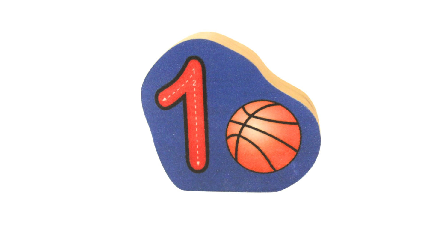 Fun and Educational Toy: Number Blocks with Pictures and Spelled-Out numerals on Back