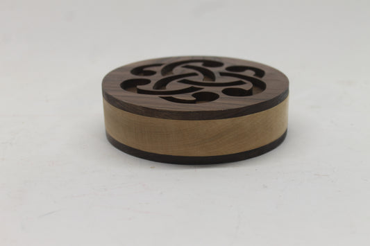 Celtic knot design top, wood jewelry or keepsake box