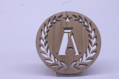 Handcrafted wood trivet with your initial