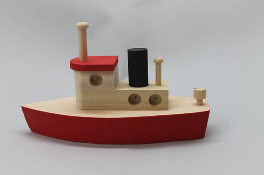 Toy wood tugboat, indoor use only (not made to float)