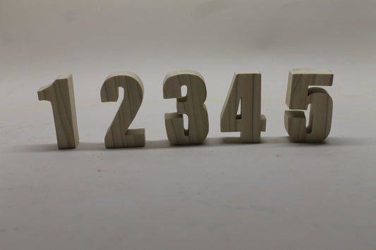 Number set, one through nine, plus zero. Great learning tool for young children. Choice of oak, or unfinished numbers you can paint