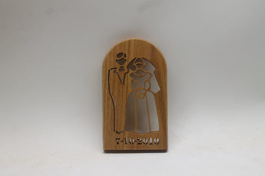 Wedding or anniversary plaque, can stand on a desk or shelf, or be hung on a wall. Please specify the date you want